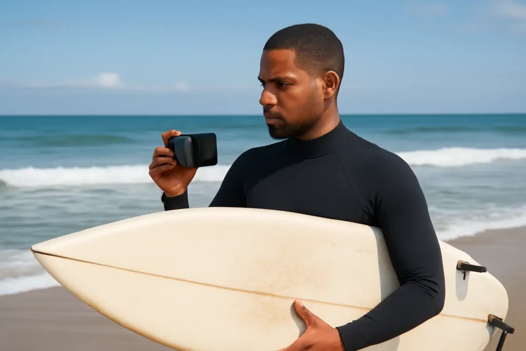 Photo illustrating camera storage formats for surf video