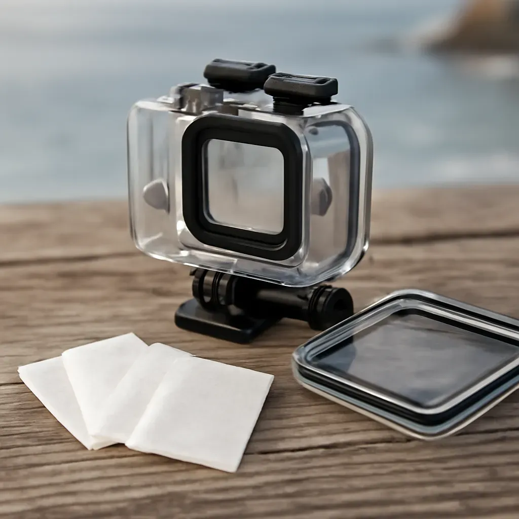 AI-generated editorial product photograph (not the exact linked listing) of anti-fog inserts for housings