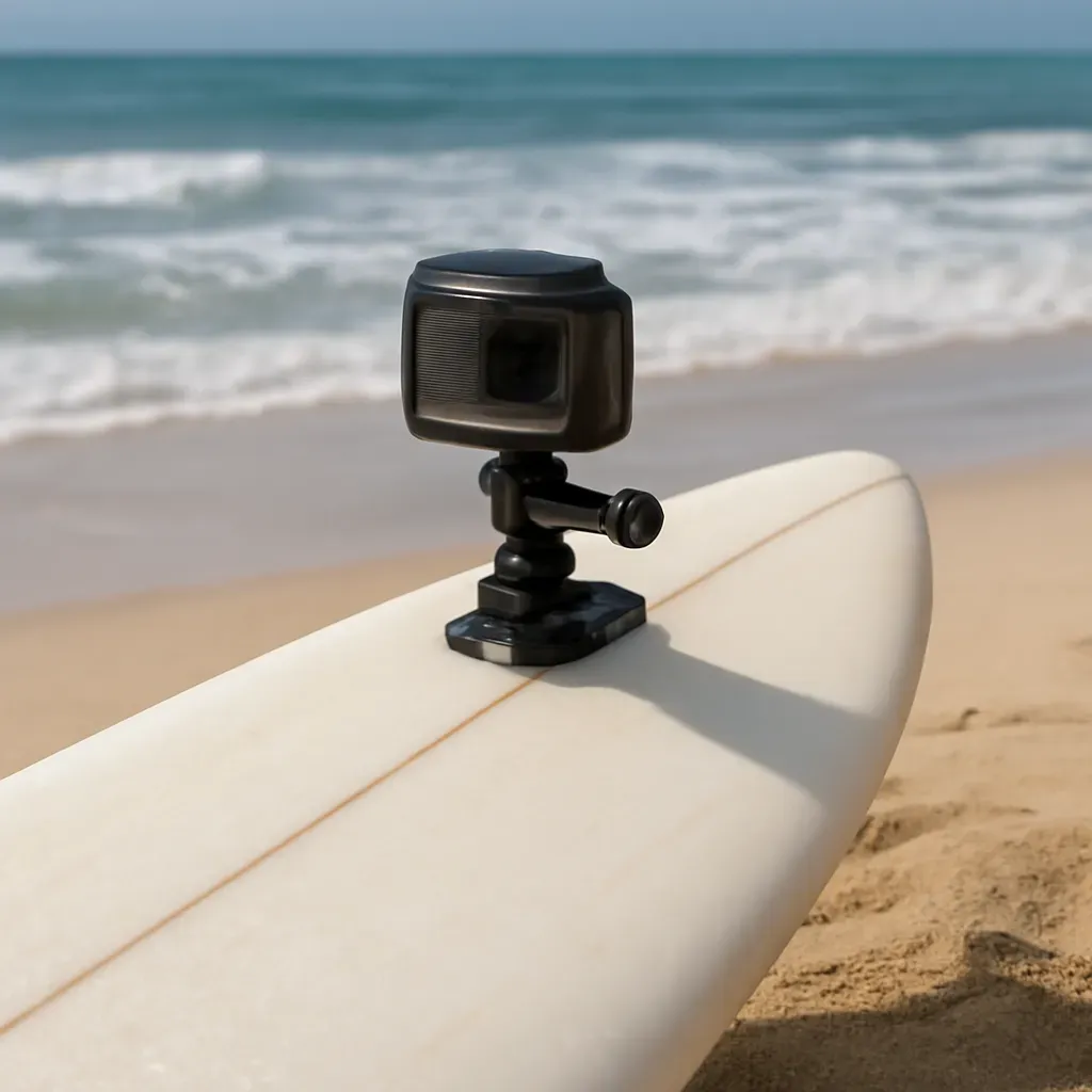 AI-generated editorial product photograph (not the exact linked listing) of nose mount for shortboards