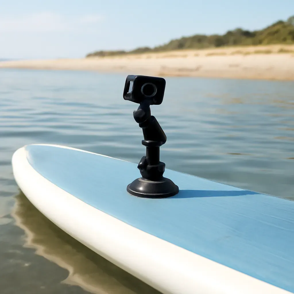AI-generated editorial product photograph (not the exact linked listing) of sup camera mount